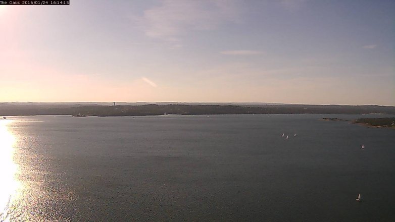Lake Travis webcam, January 24, 2016 3:20 PM CT