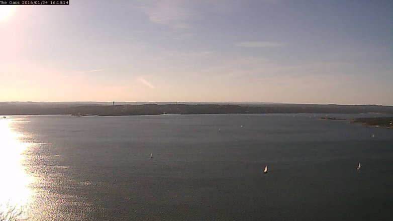 Lake Travis webcam, January 24, 2016 3:25 PM CT