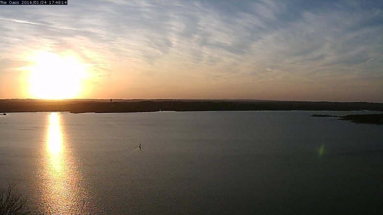 Lake Travis webcam, January 24, 2016 4:55 PM CT