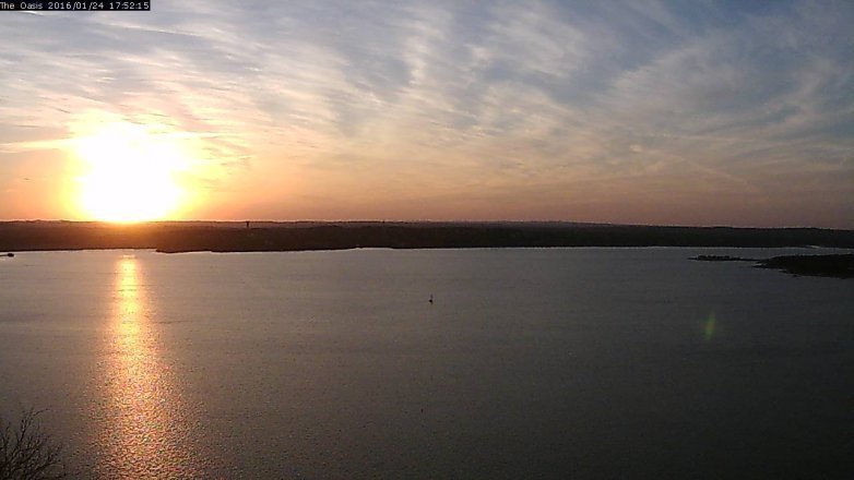 Lake Travis webcam, January 24, 2016 5:00 PM CT