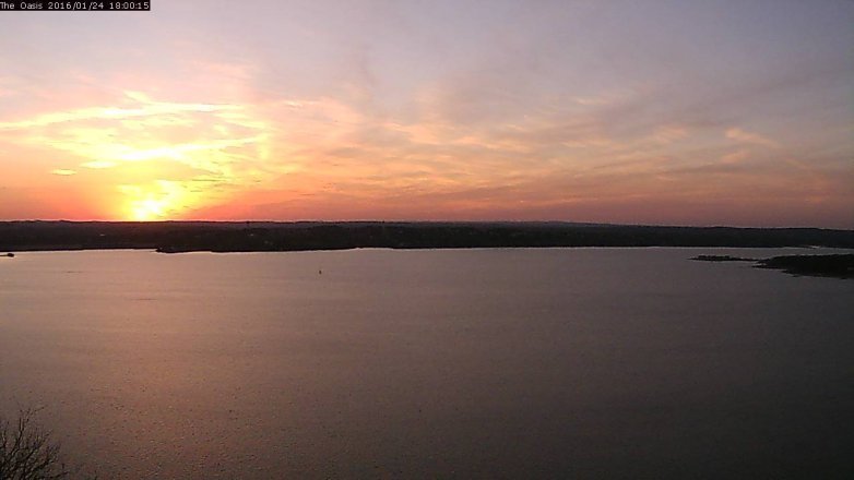 Lake Travis webcam, January 24, 2016 5:05 PM CT