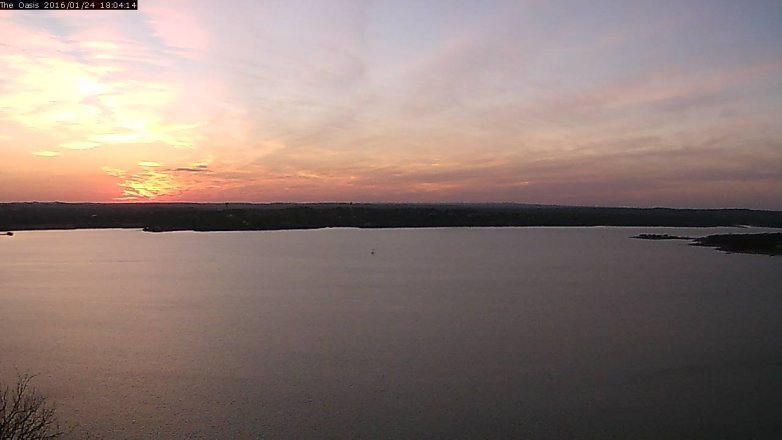 Lake Travis webcam, January 24, 2016 5:10 PM CT