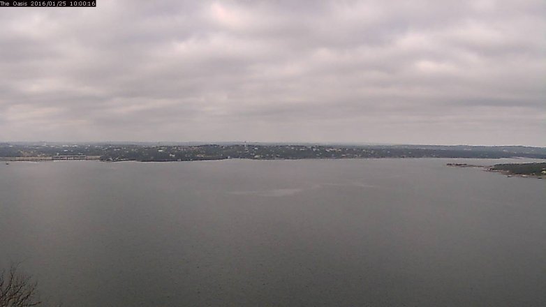 Lake Travis webcam, January 25, 2016 9:05 AM CT