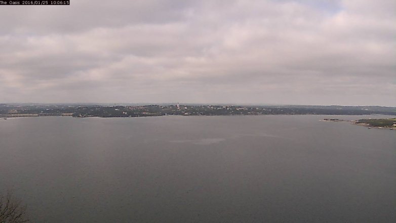 Lake Travis webcam, January 25, 2016 9:15 AM CT
