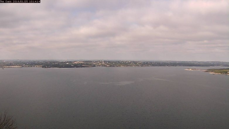 Lake Travis webcam, January 25, 2016 9:20 AM CT
