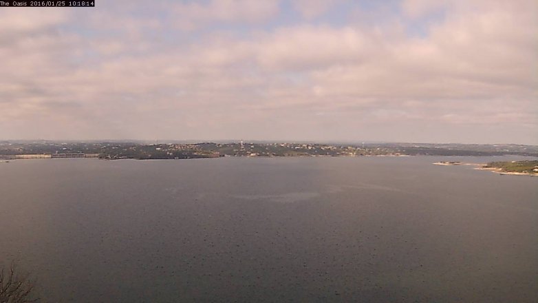 Lake Travis webcam, January 25, 2016 9:25 AM CT