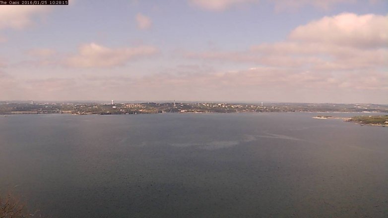 Lake Travis webcam, January 25, 2016 9:35 AM CT
