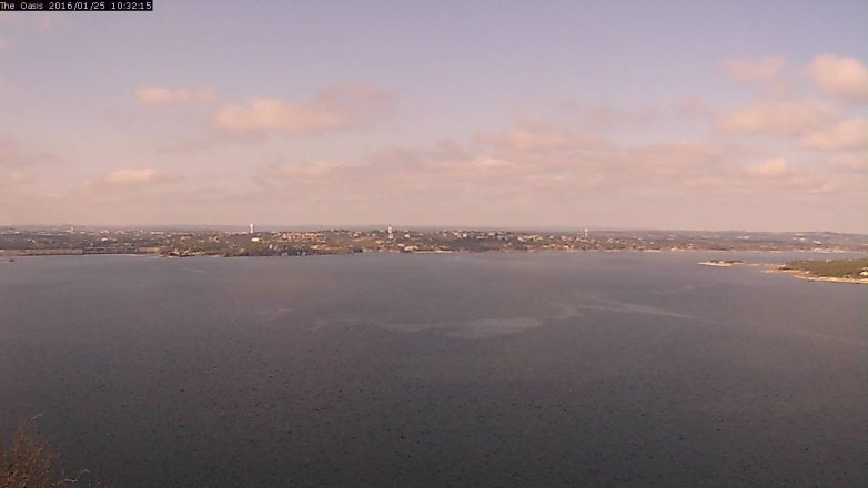 Lake Travis webcam, January 25, 2016 9:40 AM CT