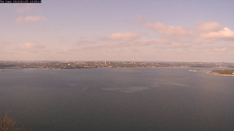Lake Travis webcam, January 25, 2016 9:45 AM CT