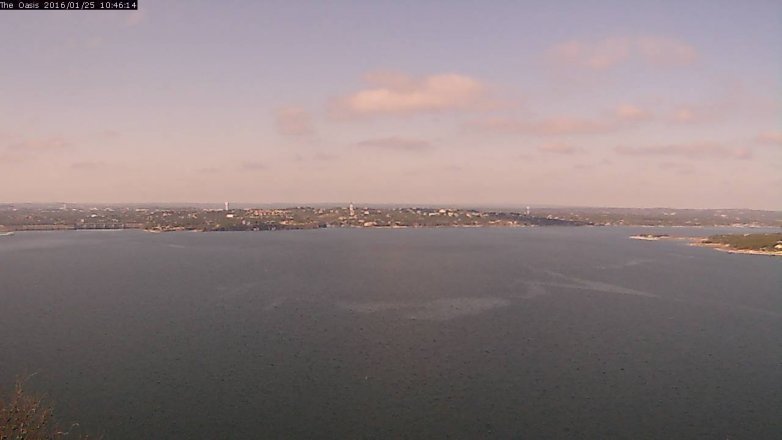 Lake Travis webcam, January 25, 2016 9:55 AM CT
