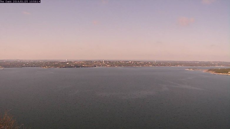 Lake Travis webcam, January 25, 2016 10:05 AM CT