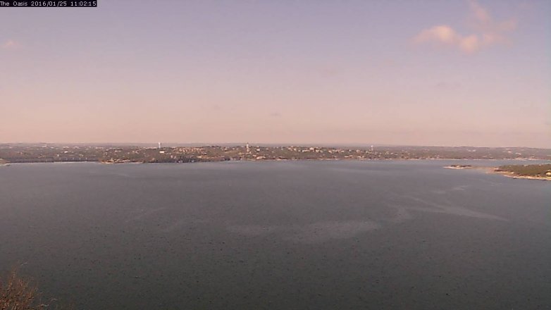 Lake Travis webcam, January 25, 2016 10:10 AM CT