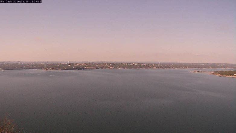 Lake Travis webcam, January 25, 2016 10:20 AM CT