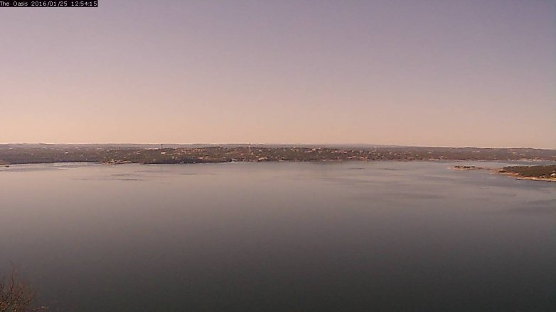 Lake Travis webcam, January 25, 2016 12:00 PM CT