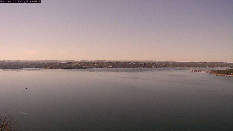 Lake Travis webcam, January 25, 2016 12:45 PM CT
