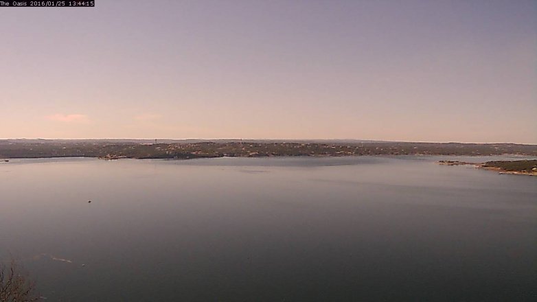 Lake Travis webcam, January 25, 2016 12:50 PM CT