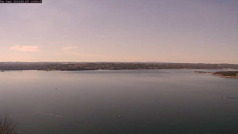 Lake Travis webcam, January 25, 2016 1:05 PM CT