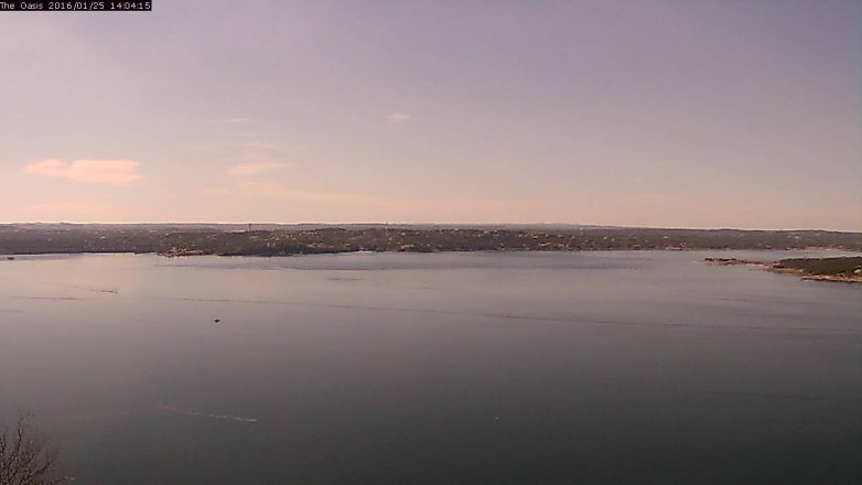 Lake Travis webcam, January 25, 2016 1:10 PM CT