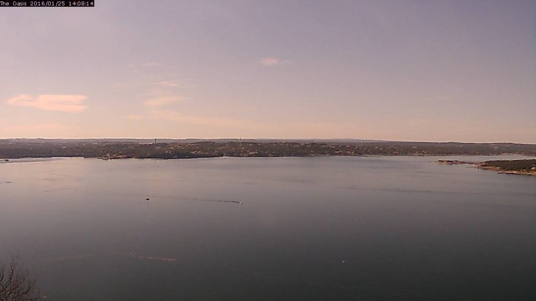 Lake Travis webcam, January 25, 2016 1:15 PM CT