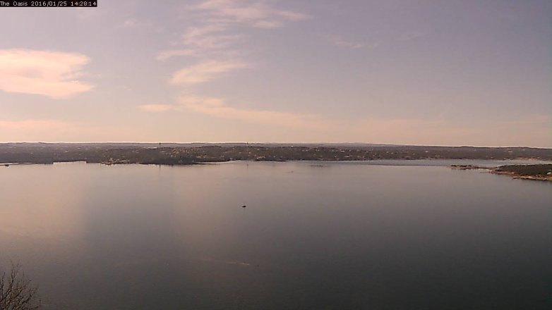 Lake Travis webcam, January 25, 2016 1:35 PM CT