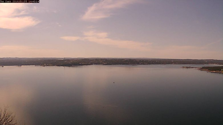 Lake Travis webcam, January 25, 2016 1:45 PM CT