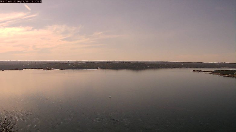 Lake Travis webcam, January 25, 2016 2:35 PM CT
