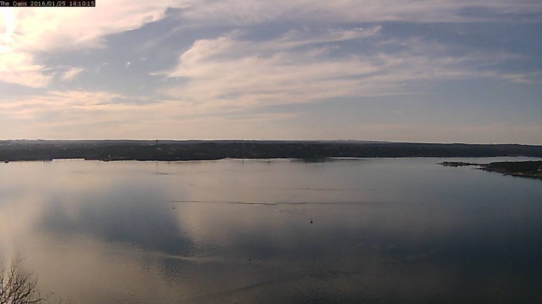 Lake Travis webcam, January 25, 2016 3:15 PM CT