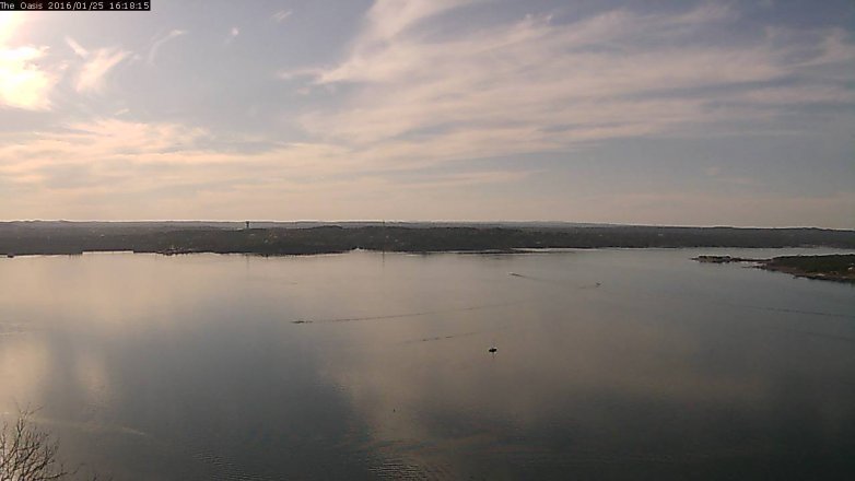 Lake Travis webcam, January 25, 2016 3:25 PM CT