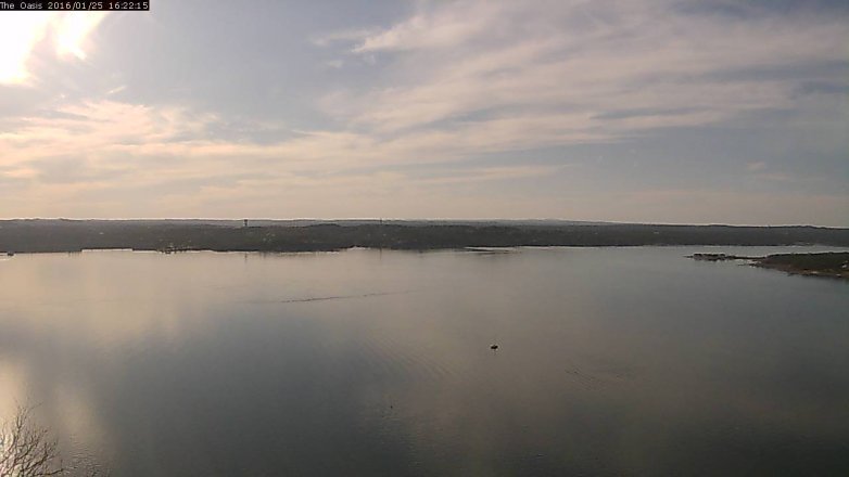 Lake Travis webcam, January 25, 2016 3:30 PM CT