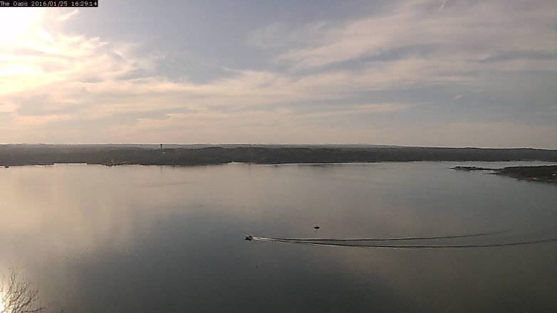 Lake Travis webcam, January 25, 2016 3:35 PM CT