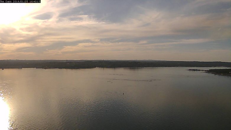 Lake Travis webcam, January 25, 2016 3:45 PM CT
