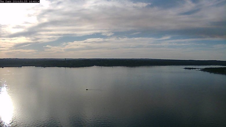 Lake Travis webcam, January 25, 2016 3:55 PM CT