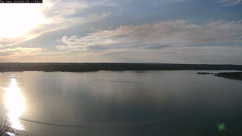 Lake Travis webcam, January 25, 2016 4:15 PM CT