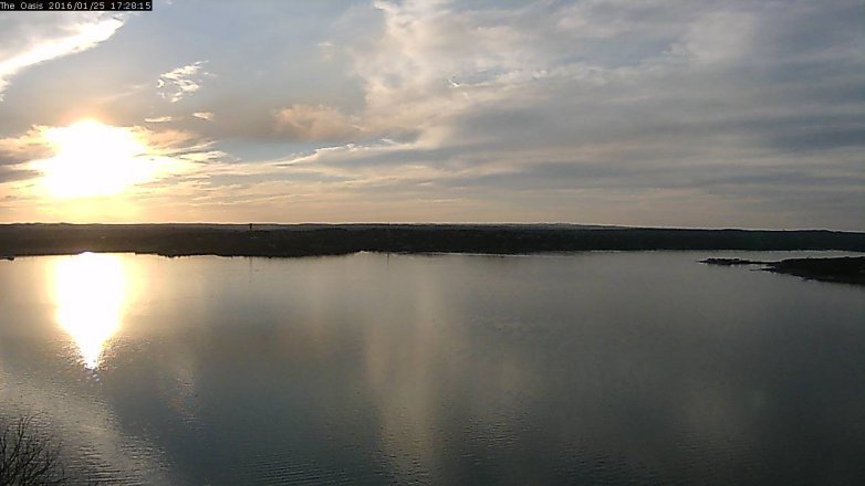 Lake Travis webcam, January 25, 2016 4:35 PM CT