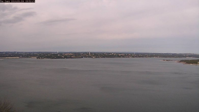 Lake Travis webcam, January 26, 2016 9:00 AM CT