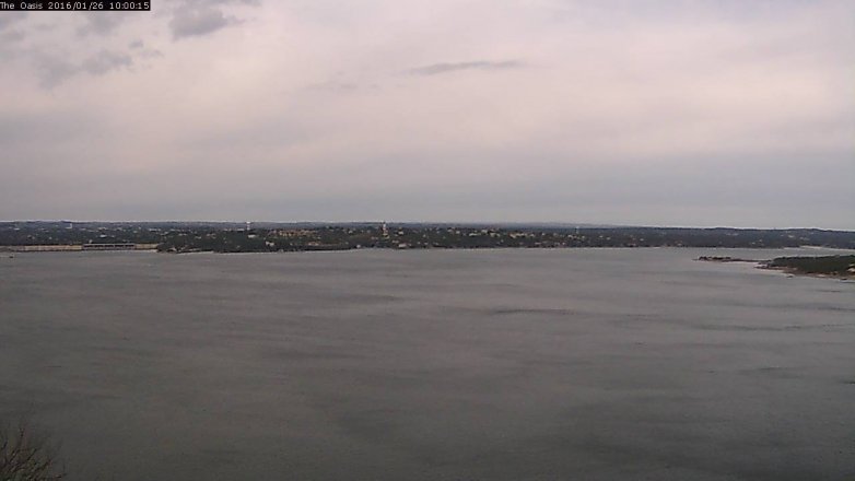 Lake Travis webcam, January 26, 2016 9:05 AM CT