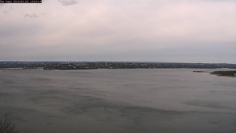 Lake Travis webcam, January 26, 2016 9:10 AM CT