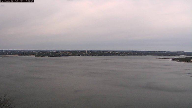 Lake Travis webcam, January 26, 2016 9:15 AM CT