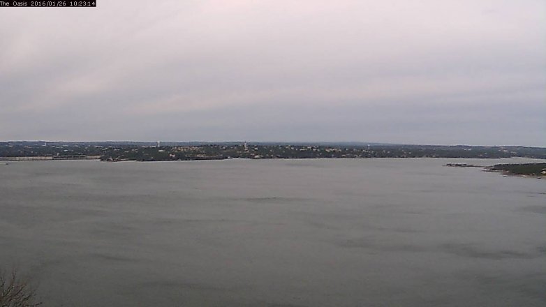 Lake Travis webcam, January 26, 2016 9:30 AM CT