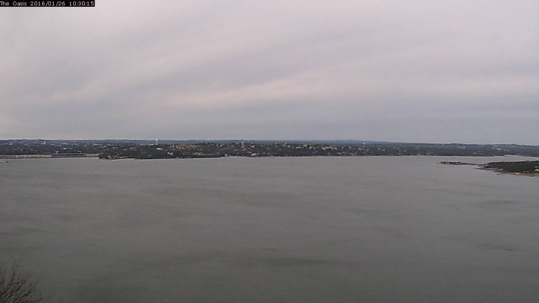 Lake Travis webcam, January 26, 2016 9:35 AM CT