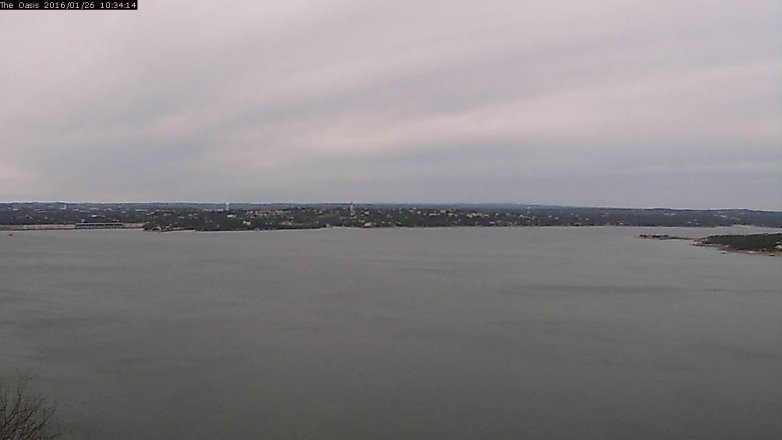 Lake Travis webcam, January 26, 2016 9:40 AM CT