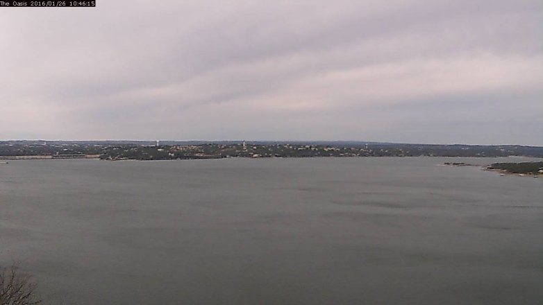 Lake Travis webcam, January 26, 2016 9:50 AM CT