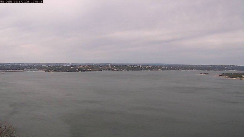 Lake Travis webcam, January 26, 2016 10:05 AM CT