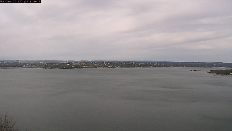Lake Travis webcam, January 26, 2016 10:40 AM CT