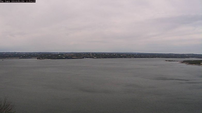 Lake Travis webcam, January 26, 2016 11:00 AM CT