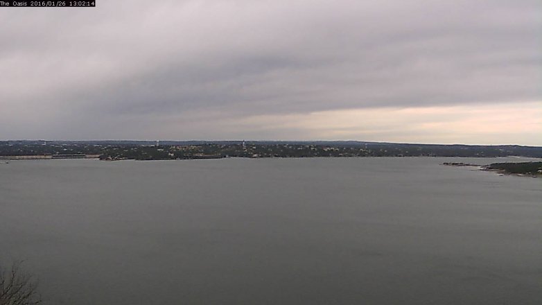 Lake Travis webcam, January 26, 2016 12:10 PM CT