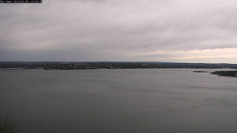 Lake Travis webcam, January 26, 2016 12:25 PM CT