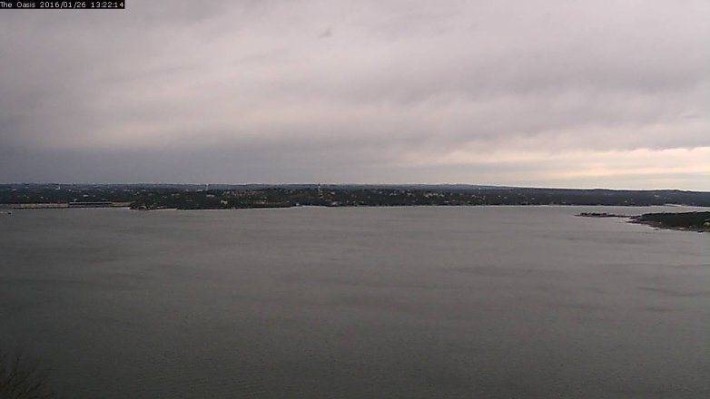 Lake Travis webcam, January 26, 2016 12:30 PM CT