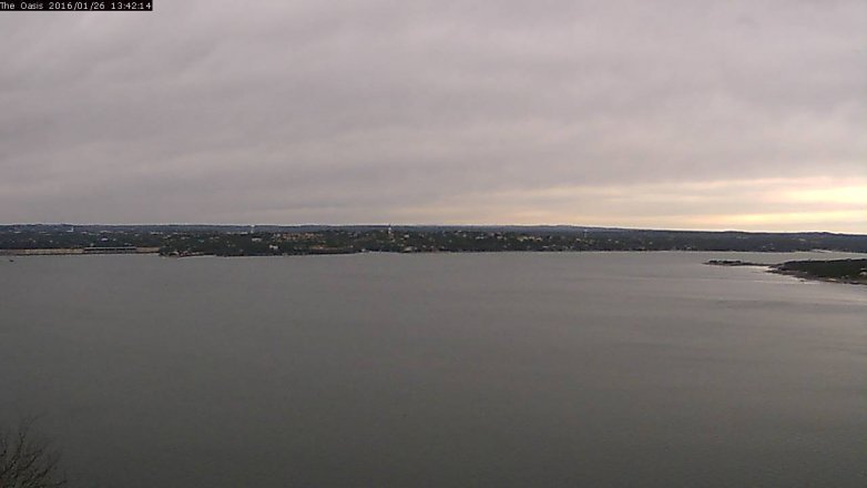 Lake Travis webcam, January 26, 2016 12:50 PM CT