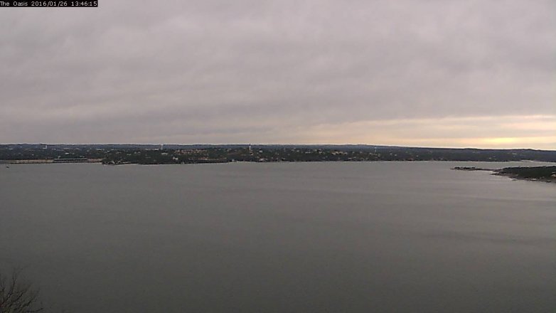 Lake Travis webcam, January 26, 2016 12:55 PM CT